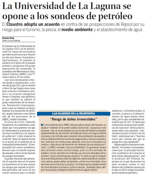 Diario de Avisos 30 de junio 2014